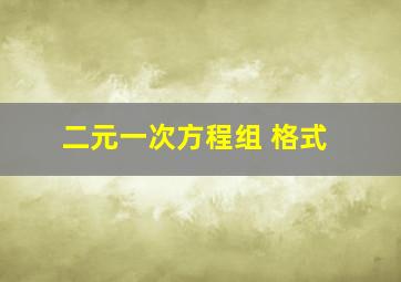 二元一次方程组 格式